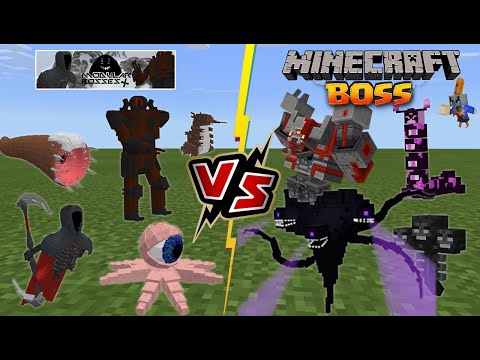 CoolFire Gaming - Minecraft BOSSES VS Modular Bosses ADDON [WITHER STORM VS GIANT SANDWORM]