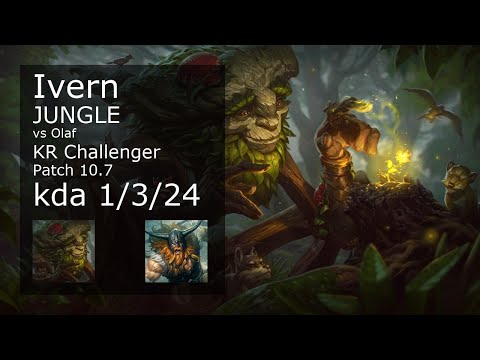 Ivern Jungle vs Olaf - KR Challenger 1/3/24 Patch 10.7 Gameplay // [롤] 아이번 vs 올라프 정글