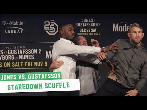 Jon Jones and Alexander Gustafsson get Physical during Staredown