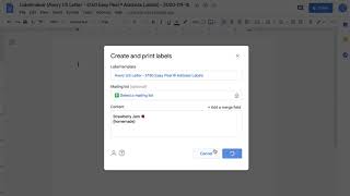 How to print labels in Google Docs