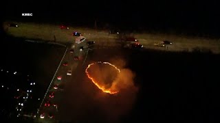 Fire started outside of Arrowhead Stadium after AFC Championship