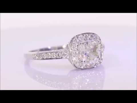 2.01 ctw Diamond Engagement Ring - Cushion Cut E SI1 | BigDiamondsUSA