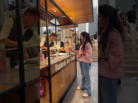 Turkish ice cream in Dubai mall #dubai #shortsvideo #shorts ###