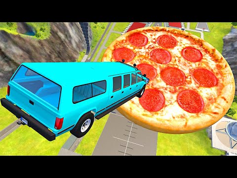 Cars vs Giant Pizza – BeamNG.Drive