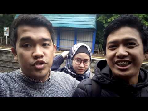 On the trainstation to bangor. Indonesian students belfast.