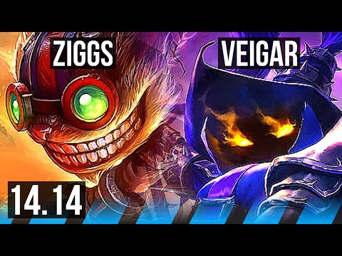 ZIGGS vs VEIGAR (MID) | 1000+ games, 6/2/8 | BR Master | 14.14