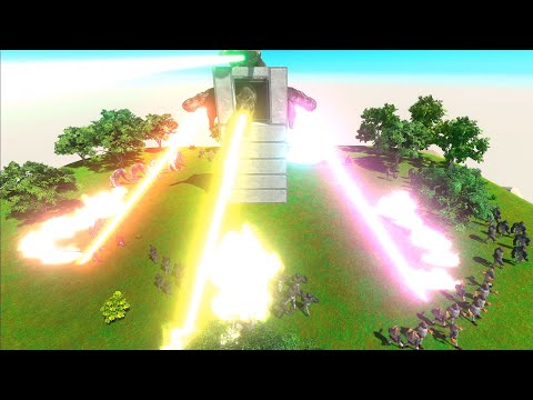 EPIC GODZILLA T REX PLASMA HEAD TOWER vs ALL UNITS ARMY