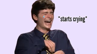 Noah Schnapp being chaotic on the season 5 press tour