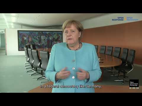 German Chancellor Angela Merkel Addresses World Leaders at OGP Virtual Summit
