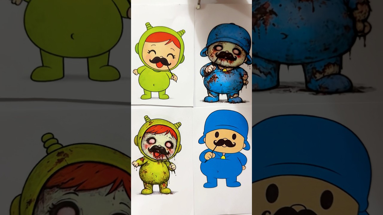 Paper Zombie Muevelou Niddle Pop Pocoyo Nina Vad Boyz Challenge #memes #short #viral #art