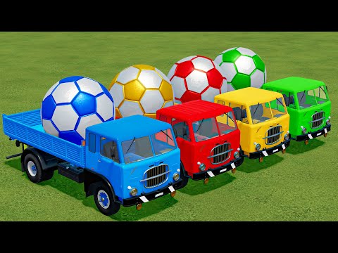 TRANSPORT OF COLORS! LOAD & TRANSPORT SOCCER BALLS WITH FIAT MINI COLORED TRUCKS - FS22