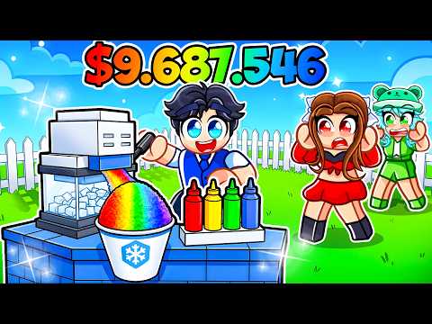 0 To 100 TRILLION Selling SNOWCONES In Roblox Snowcone Stand...