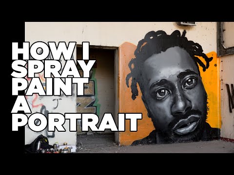 How I Spray Paint a Portrait - Full Process with Tragic