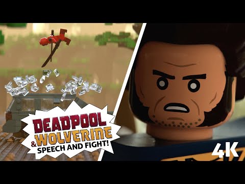 Deadpool and Wolverine FULL Speech and Fight ... in LEGO [Blender] 4K