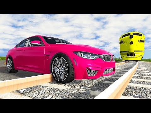 Cars vs Train Tracks ▶️ BeamNG Drive