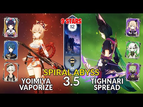 NEW 3.5 Spiral Abyss!│Yoimiya Vaporize & Tighnari Spread | Floor 12 - 9 Stars | Genshin Impact
