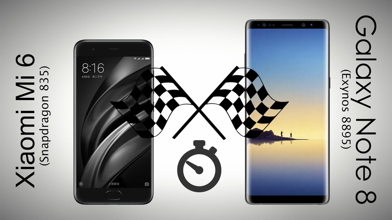 Samsung Galaxy Note 8 vs Xiaomi Mi 6 Speed Test | Exynos 8895 vs Snapdragon 835 [Eng Subs]