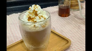 Toffee nut crunch latte a la Starbucks | How to make toffee nut syrup at home