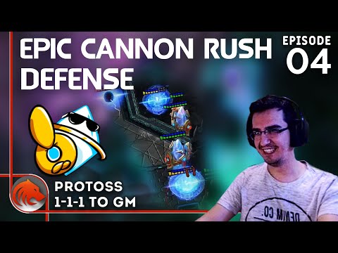 Epic Weird Cannon Rush Baserace Game! (Protoss 1-1-1 to GM) | #4