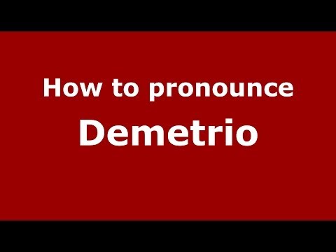 How to pronounce Demetrio (Italian/Italy) - PronounceNames.com