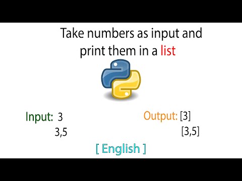 Take numbers input and print as a list | List manipulation | Python | English | Tutorial | 2021