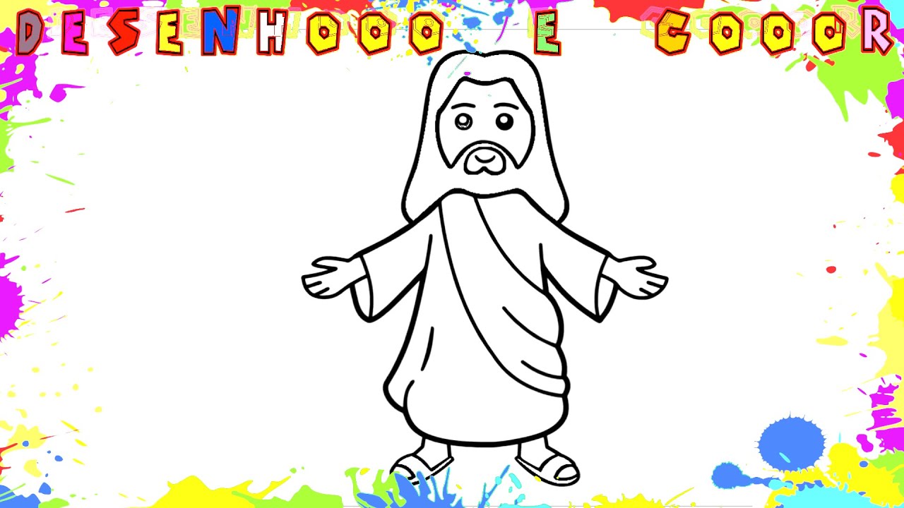 Como Desenhar JESUS CRISTO | FÁCIL | Desenho para Colorir e Imprimir | Desenhooo e Cooor