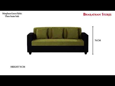 Morpheus Green Fabric Three Seater Sofa   BS FSFTSSOFA 181