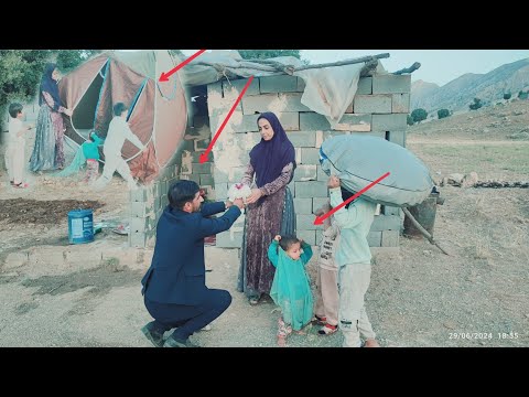 Hamid's return to the hut with a travel tent and a bouquet of flowers and her acceptance by Nazgol