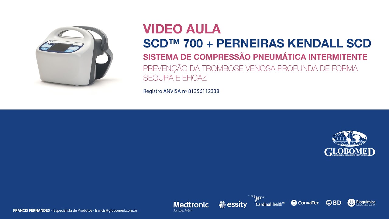 Video aula do compressor Kendall SCD 700 e Perneiras.
