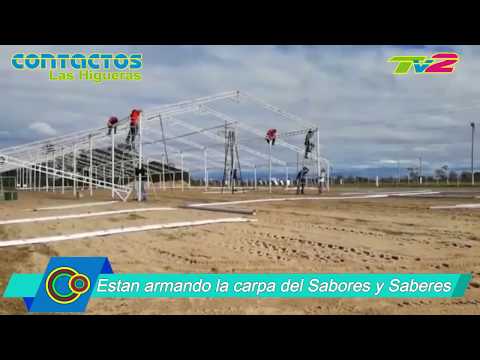 Ya están armando la carpa del Sabores y Saberes (mayo 2019)