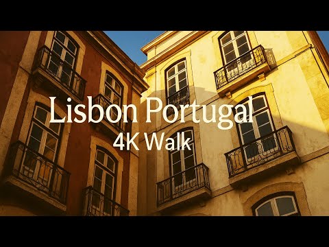 Walking Tour Lisbon Portugal | Evening City Center in 4K