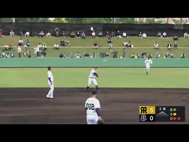 【ファーム】強肩発動!! バファローズ・野口智哉 三遊間の深い当たりを捌きアウトを奪う!!  2023年5月20日 オリックス・バファローズ 対 阪神タイガース