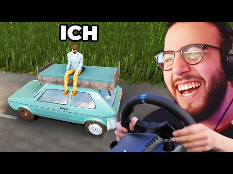 GEIL! Ich fahre kaputte Autos mit einem echten Lenkrad (geht schief) | Giggand