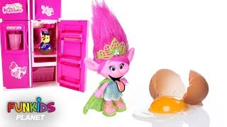 Learning colors for Children:  PAW PATROL Pups & Trolls Poppy Egg Drop Toy Appliance Refrigerator