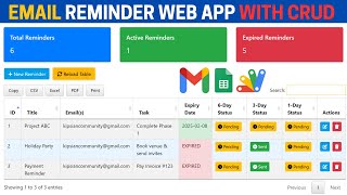 CRUD WEBAPP USING GOOGLE SHEET | Task Reminder Web Application | C25