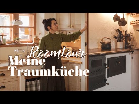 Wohnküche mit Holzherd & Kanapee 🏡 unsere gemütliche Landhausküche nach der Renovierung ✨ Roomtour