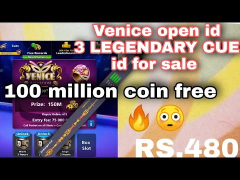 VENICE OPEN 3 LEGENDARY CUE ID FOR SELL RS 480 #8ballpool #venice #legendary #coinfree