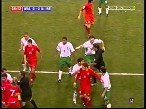 Wales 2 - 2  Northern Ireland (08/09/2004) - Hughes and Savage see red.