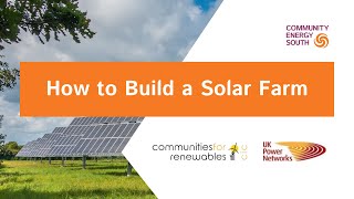How to build a solar farm:  Information for Community Energy Groups