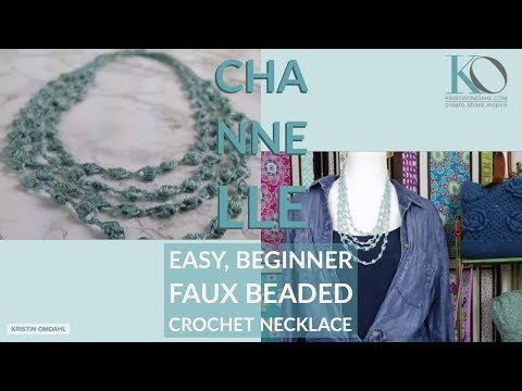 How to Make Chanelle Faux Beaded LEFT HAND Crochet Necklace Beginner Easy Pattern