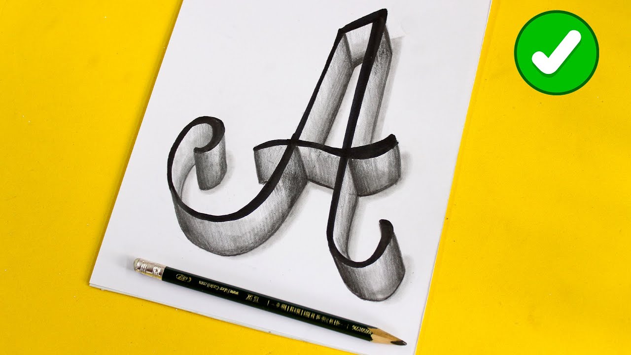 ✅ Very EASY Drawings ⭐How to Draw 3D LETTERS letter A - Easy way to Draw 3D letters - Letter A