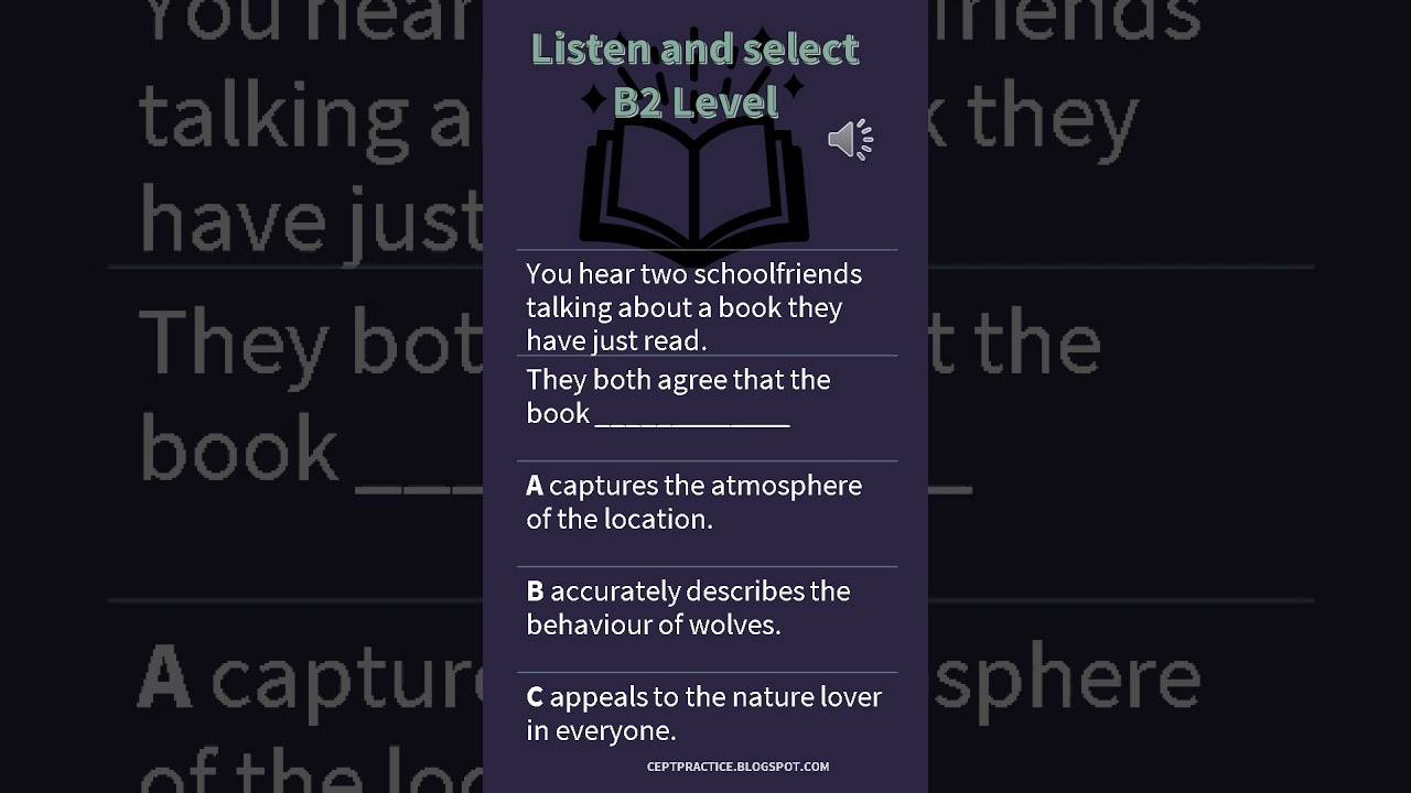 B2 Level Listening 8 about a book with answer