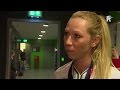 Lara Boonstoppel na het verliezen van de zaalfinale