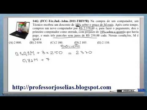 QUESTÃO 146   MATEMÁTICA  RESOLVIDA FCC