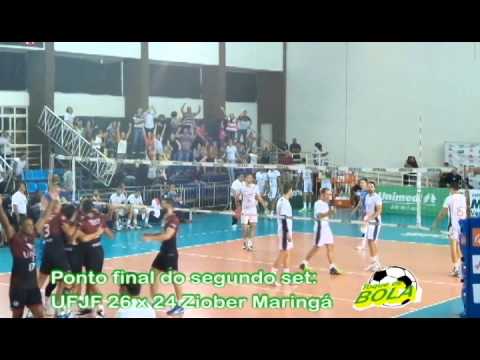 Pontos finais dos sets da vitória da UFJF sobre o Ziober Maringá na Superliga 2014/2015