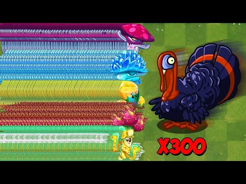 All Plants Vs 300 Turkey Zombie - Pvz 2 Challenge