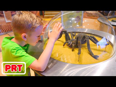 Vlad e Niki brincam com a mamãe no museu infantil em Dubai