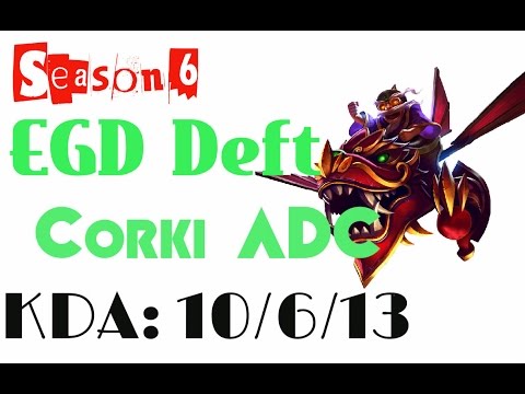 Korea Challenger LOL - EDG DeftnT - Corki ADC - season 6 (Pentakill for him)