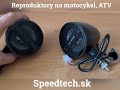 Reproduktory na motocykel, skúter, ATV  - s USB, MP3, Bluetooth, FM tunerom / farba čierna - Video Youtube