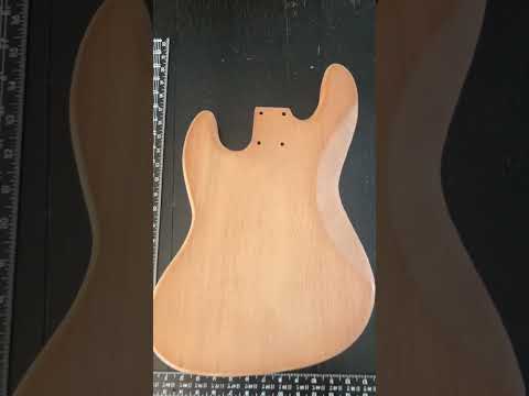 High End Offset Bass Body – Unfinished THICK Curly Maple Top, Solid ONE piece Mahogany Back, Front Routed NOS- limited luthier supply R4 image 26